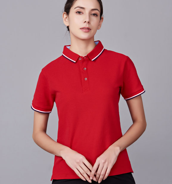 夏季藏大紅男女同款滌棉短袖翻領(lǐng)時(shí)尚T恤衫/polo衫-2788#