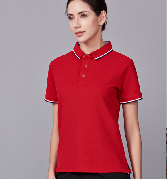 夏季藏大紅男女同款滌棉短袖翻領(lǐng)時(shí)尚T恤衫/polo衫-2788#