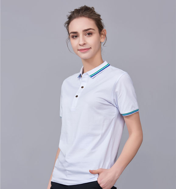 夏季白色男女同款冰瓷棉短袖翻領(lǐng)時尚T恤衫/polo衫-66531#