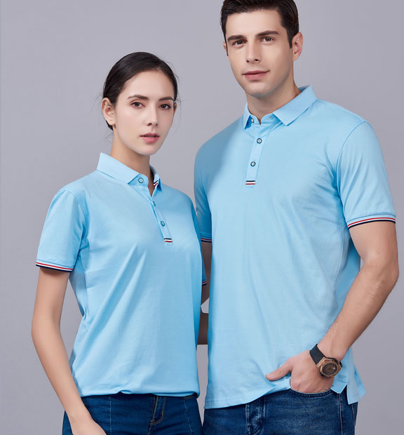 夏季紅色男女同款滌棉短袖翻領(lǐng)時(shí)尚T恤衫/polo衫-85681#