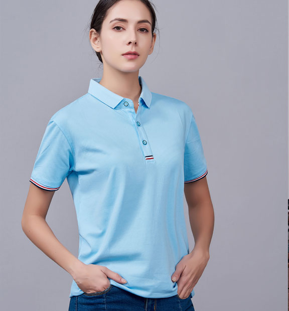 夏季紅色男女同款滌棉短袖翻領(lǐng)時(shí)尚T恤衫/polo衫-85681#